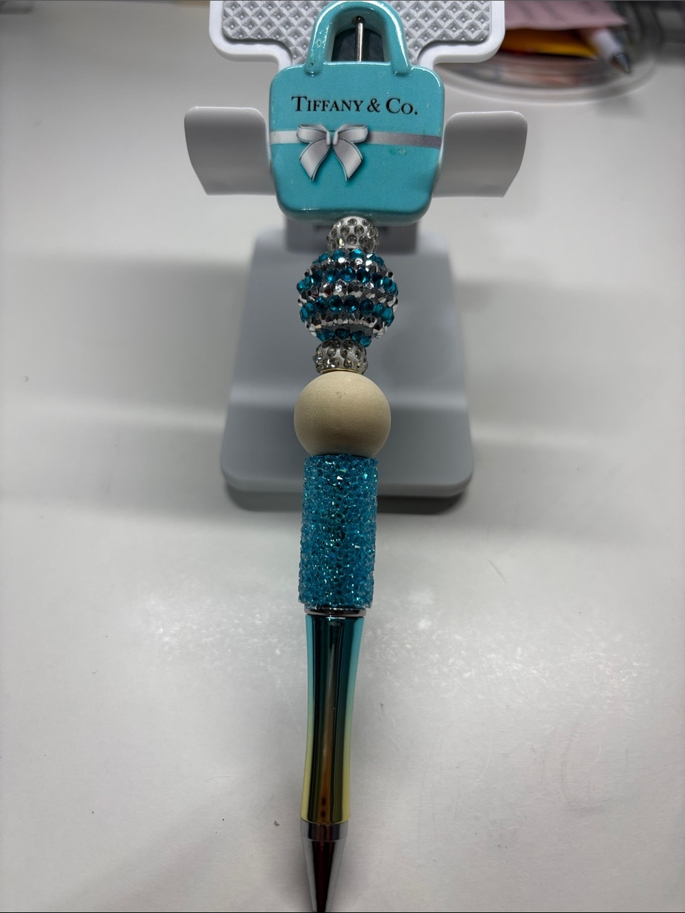 Turquoise Blue Beaded Charm pen